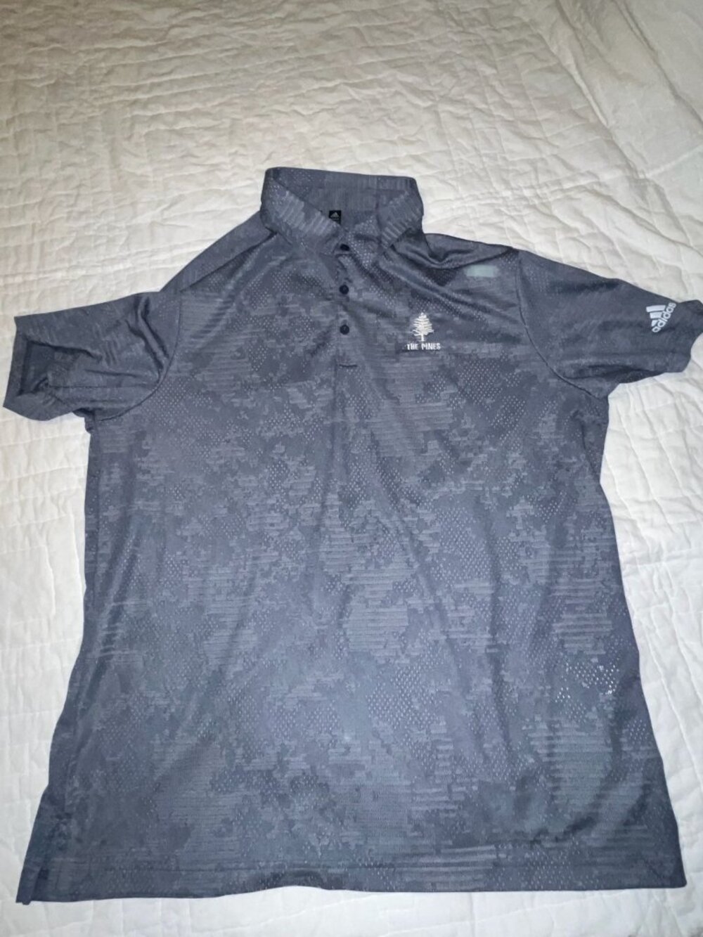 Adidas Primegreen Gray Polo Shirt The Pines Logo XL Golf Performance Shirt